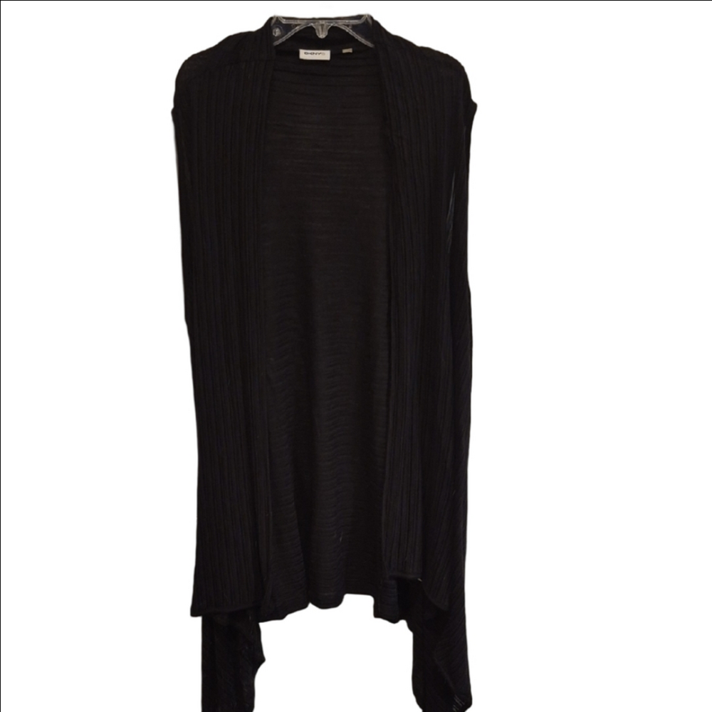 DKNY long Lightweight Ribbed Cotton And Rayon Hi Low Vest